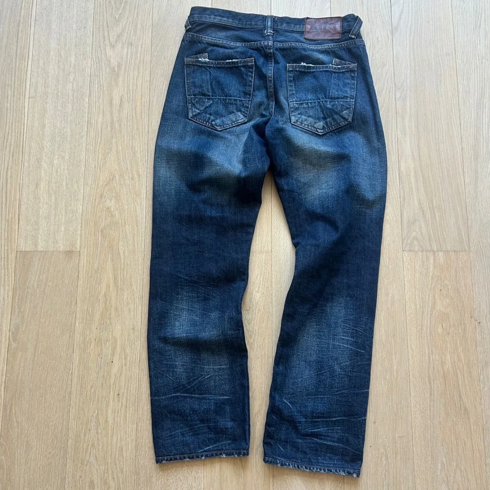 PRPS Barracuda Straight Leg Jeans 30 Japanese Denim Leather Patchwork Upcycled